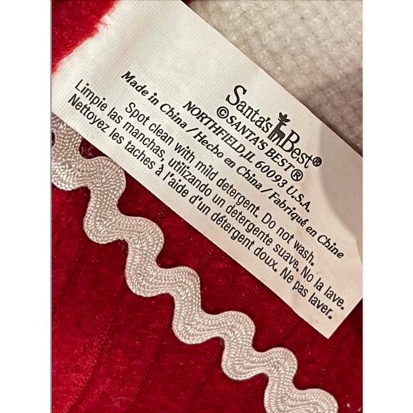 Santa's Best Christmas Tree Skirt Vintage Mini Kids Christmas Decor Santa Claus - Picture 5 of 8